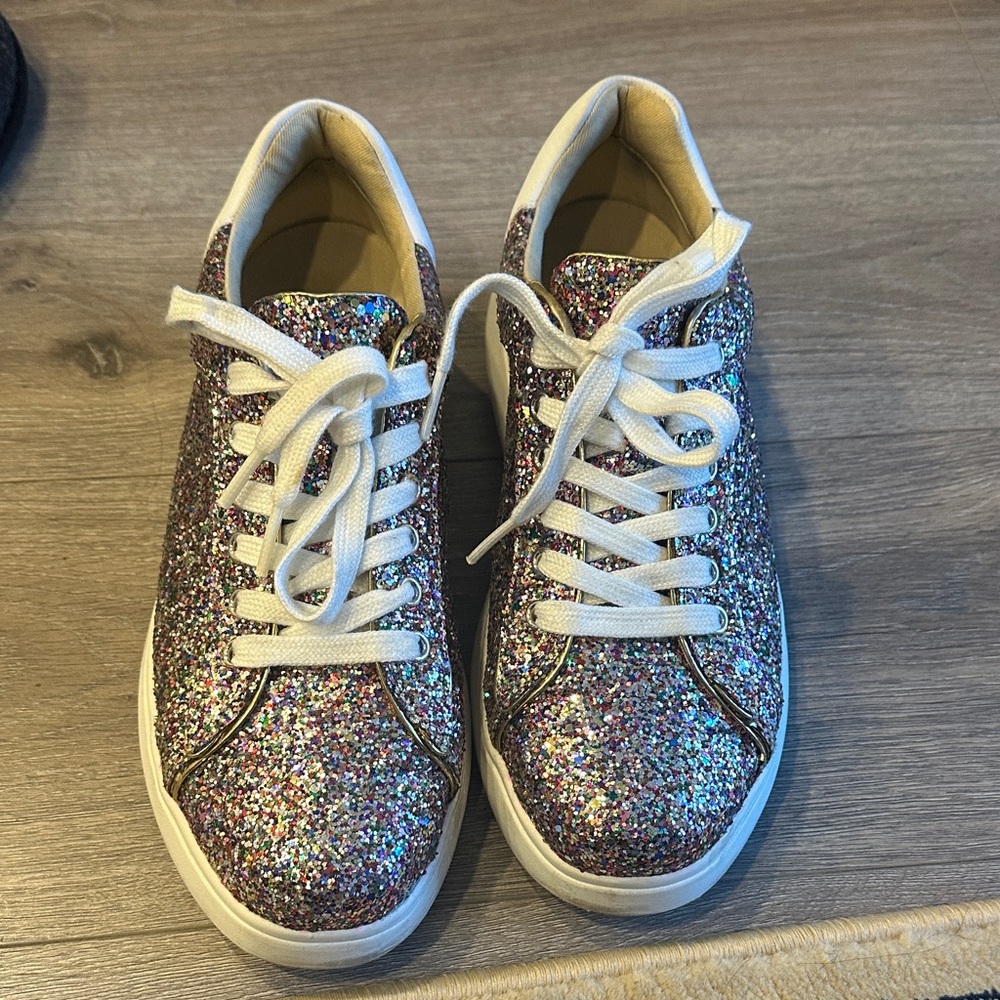 Kate Spade Multicolor Glitter Sneakers with White Laces